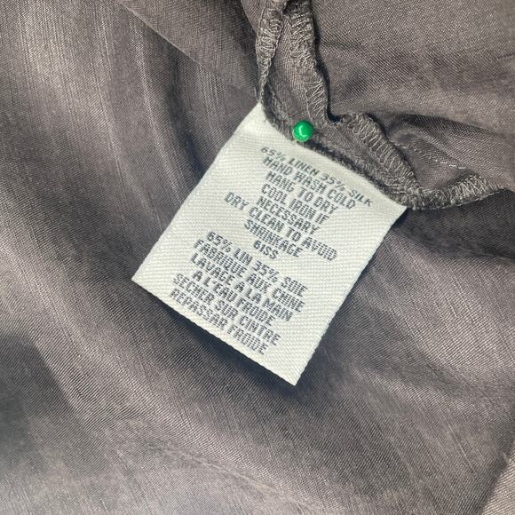 EILEEN FISHER Skirt M Linen Silk A-line Knee Length Slit Side Zip Brown - Picture 11 of 14